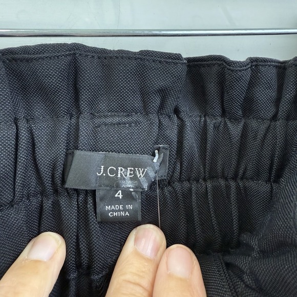 NEW J. Crew Drapey Paper-bag Pant Women 4 Black Belt High Rise Linen Ankle AB672 - Picture 5 of 16